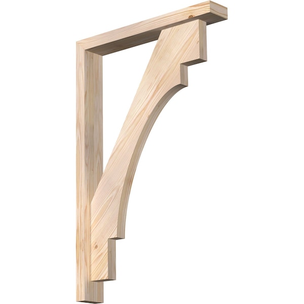 Ekena Millwork Merced Block Smooth Bracket w/ Offset Brace, Douglas Fir, 3 1/2"W x 22"D x 34"H BKT0402X22X34MRC05SDF - main
